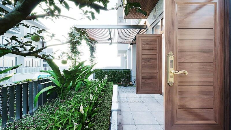Mẫu cửa gỗ hiện đại đẹp cho nhà biệt thự