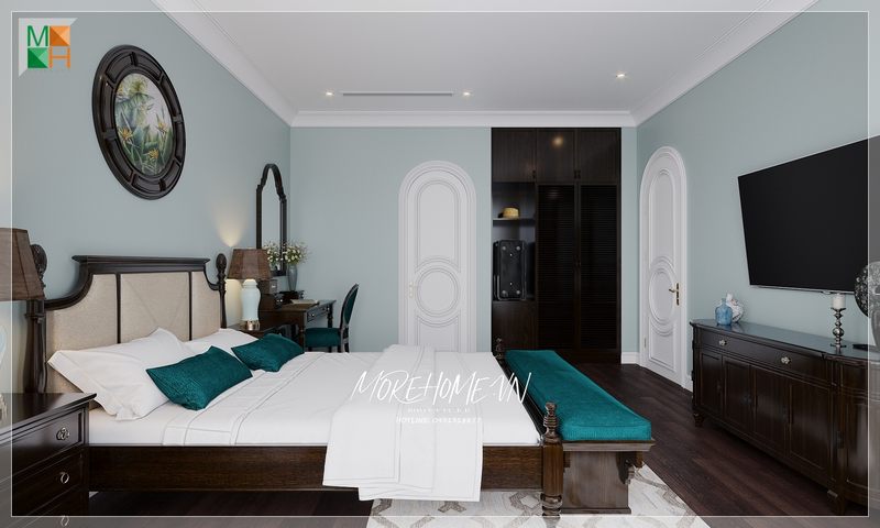 Cửa phòng ngủ mang kiểu dáng thiết kế đặc biệt giúp gây được thiện cảm với người nhìn.